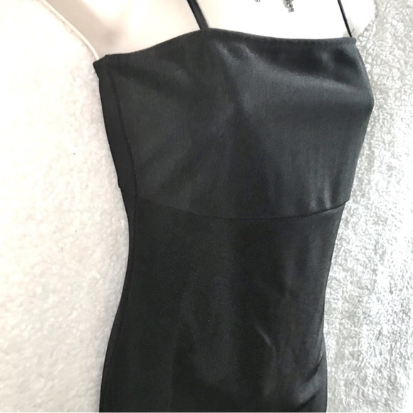 LUCCA COUTURE Black bodycon mini dress Size Medium adjustable spaghetti straps M - Picture 6 of 11
